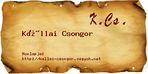 Kállai Csongor névjegykártya