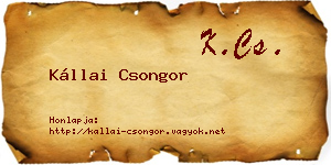 Kállai Csongor névjegykártya